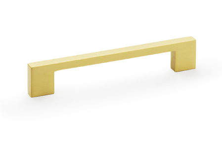 View Alexander & Wilks Marco Cupboard Pull Handle - Satin Brass - 128mm offered by HiF Kitchens