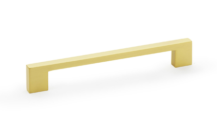 View Alexander & Wilks Marco Cupboard Pull Handle - Satin Brass - 160mm offered by HiF Kitchens