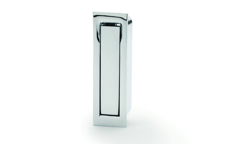 View Alexander & Wilks Square Sliding Door Edge Pull - Polished Chrome offered by HiF Kitchens