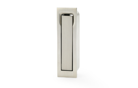 View Alexander & Wilks Square Sliding Door Edge Pull - Satin Nickel offered by HiF Kitchens