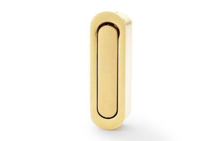 View Alexander & Wilks Radius Sliding Door Edge Pull - Satin Brass PVD offered by HiF Kitchens