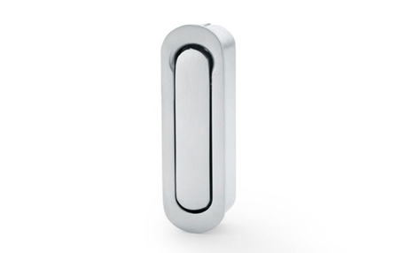 View Alexander & Wilks Radius Sliding Door Edge Pull - Satin Chrome offered by HiF Kitchens