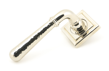 View 50048 - Pol. Nickel Hammered Newbury Lever on Rose Set (Square) - U - FTA offered by HiF Kitchens