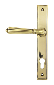 View 45314 - Aged Brass Hinton Slimline Lever Espag. Lock Set FTA offered by HiF Kitchens