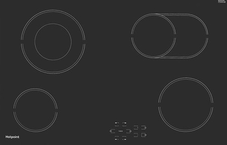 View Hotpoint 77cm Ceramic Hob Touch Control HR724BH offered by HiF Kitchens