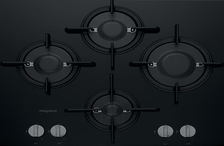 View Hotpoint FTGHG641DHBK 60cm Gas On Glass Hob offered by HiF Kitchens