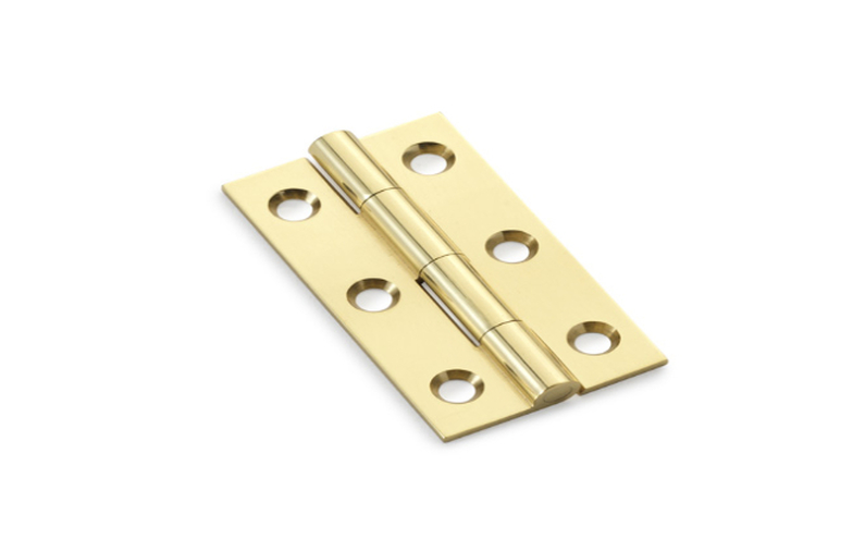 Alexander & Wilks Heavy Pattern Solid Brass Cabinet Butt Hinge - Polished Brass - 2'' Image 1