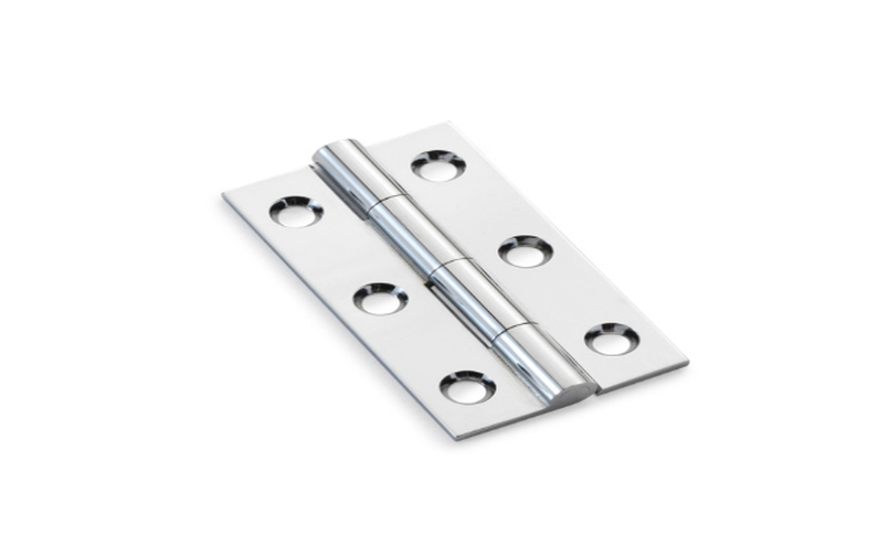 Alexander & Wilks Heavy Pattern Solid Brass Cabinet Butt Hinge - Polished Chrome - 2'' Image 1