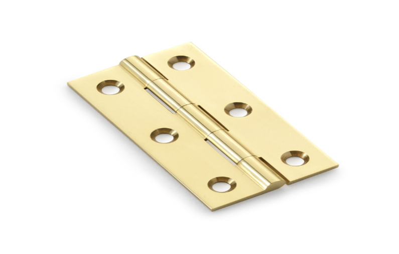 Alexander & Wilks Heavy Pattern Solid Brass Cabinet Butt Hinge - Polished Brass - 2.5'' Image 1