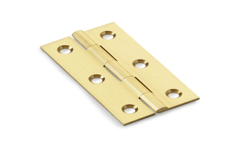 Alexander & Wilks Heavy Pattern Solid Brass Cabinet Butt Hinge - Satin Brass - 2.5'' Image 1