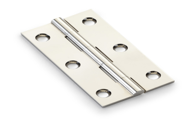 Alexander & Wilks Heavy Pattern Solid Brass Cabinet Butt Hinge - Polished Nickel - 3'' Image 1