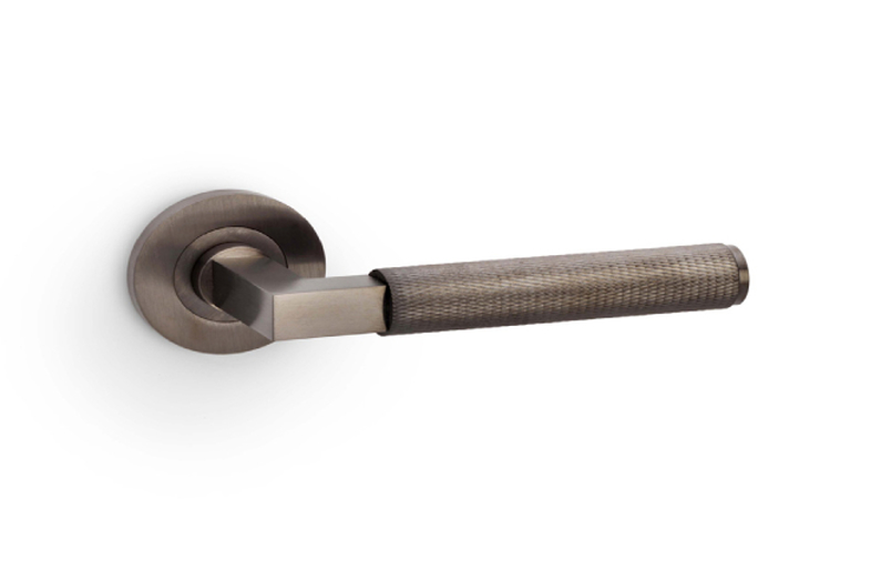 Alexander & Wilks Hurricane Knurled Lever on Round Rose - Dark Bronze PVD Image 1