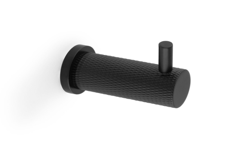 Alexander & Wilks Brunel Knurled Coat Hook - Black Image 1
