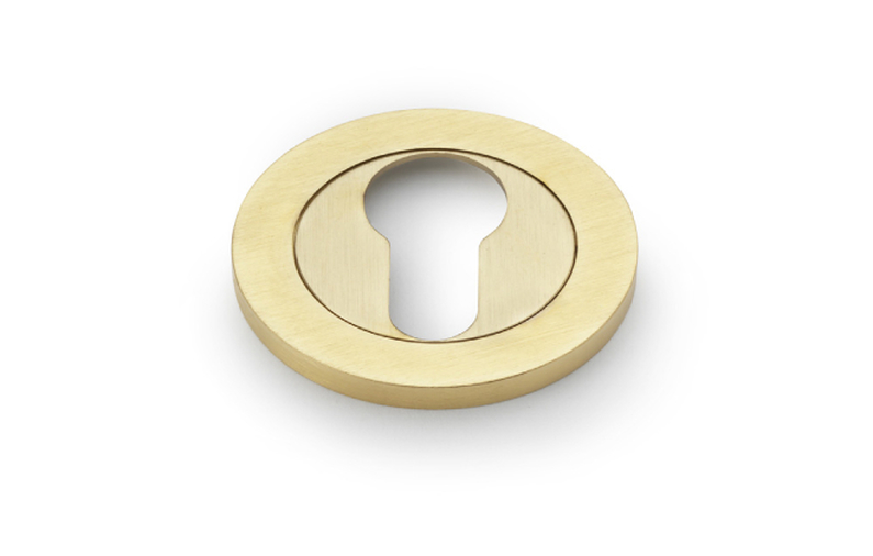 Alexander & Wilks Concealed Fix Escutcheon Euro Profile - Satin Brass PVD Image 1