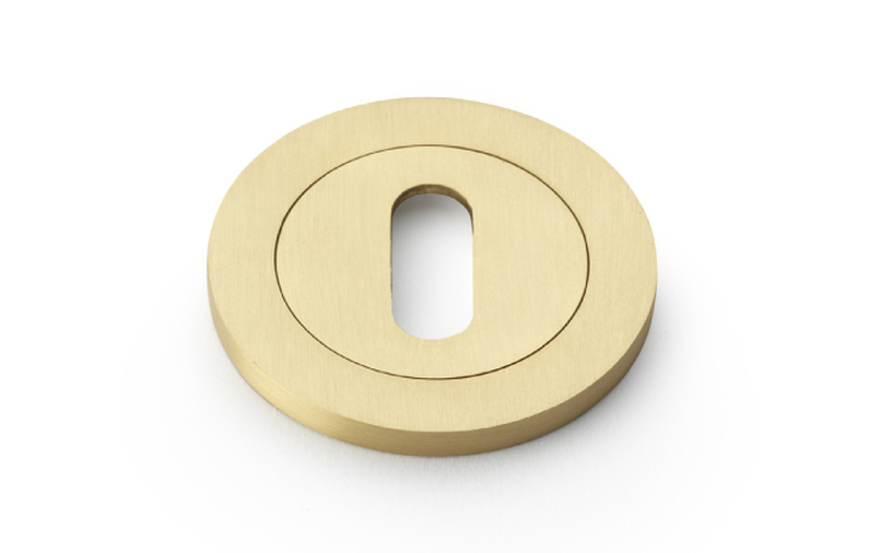 Alexander & Wilks Concealed Fix Escutcheon Standard Profile - Satin Brass Image 1