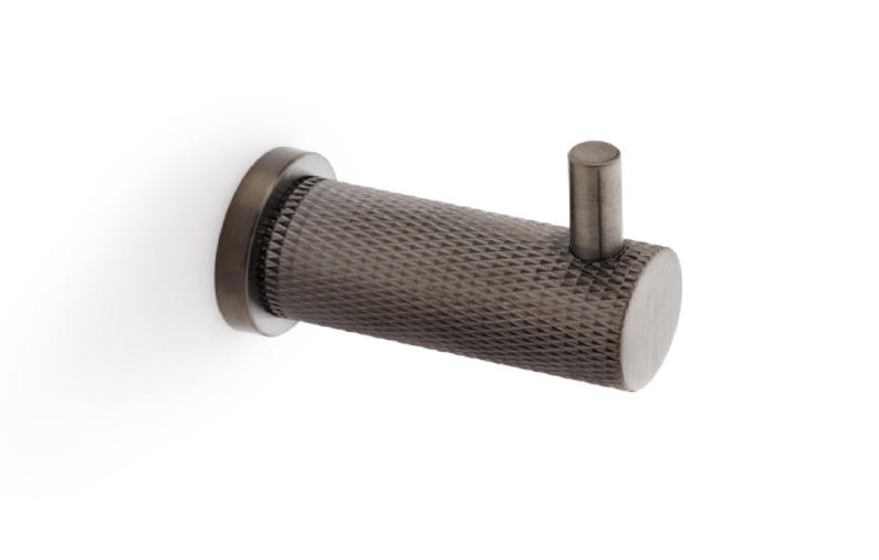 Alexander & Wilks Brunel Knurled Coat Hook - Dark Bronze PVD Image 1