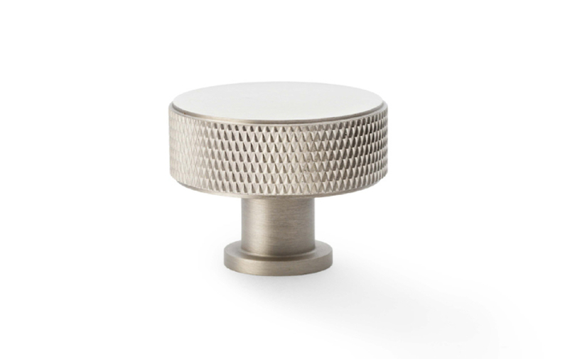 Alexander & Wilks Lucia Knurled Cupboard Knob - Satin Nickel - 35mm Image 1