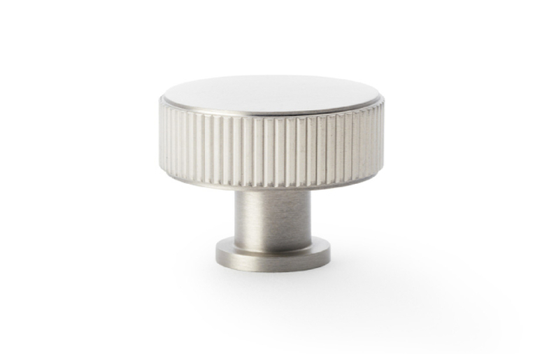 Alexander & Wilks Lucia Reeded Cupboard Knob - Satin Nickel - 35mm Image 1