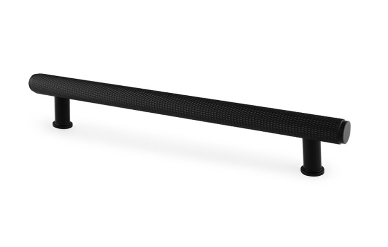 Alexander & Wilks Crispin Knurled T-bar Cupboard Pull Handle - Black - Centres 160mm Image 1