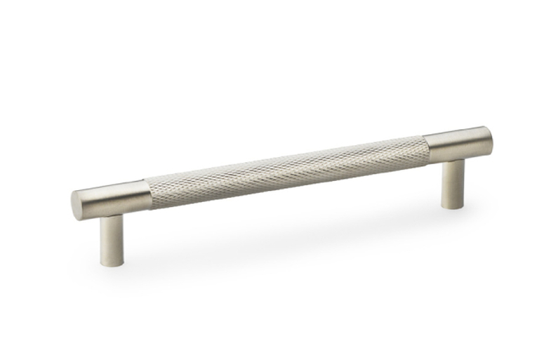 Alexander & Wilks Brunel Knurled T-Bar Cupboard Handle - Satin Nickel - Centres 128mm Image 1