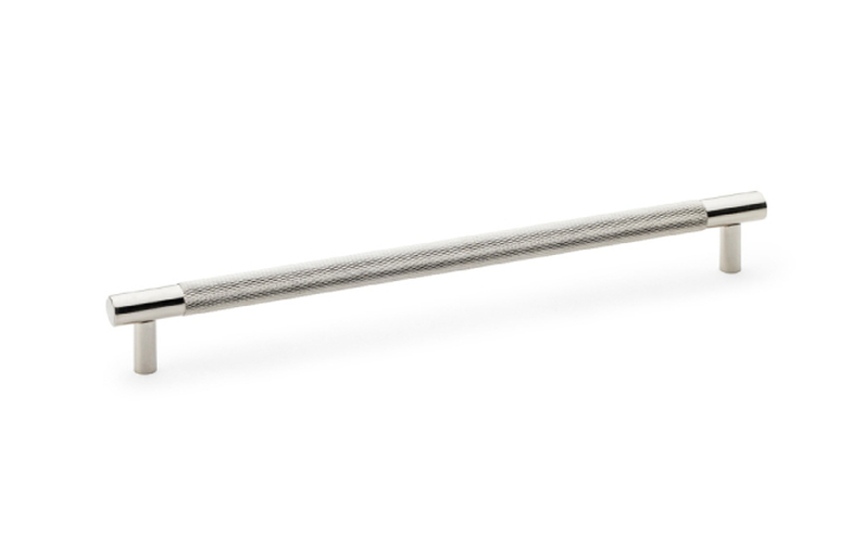 Alexander & Wilks Brunel Knurled T-Bar Cupboard Handle - Polished Nickel - Centres 224mm Image 1