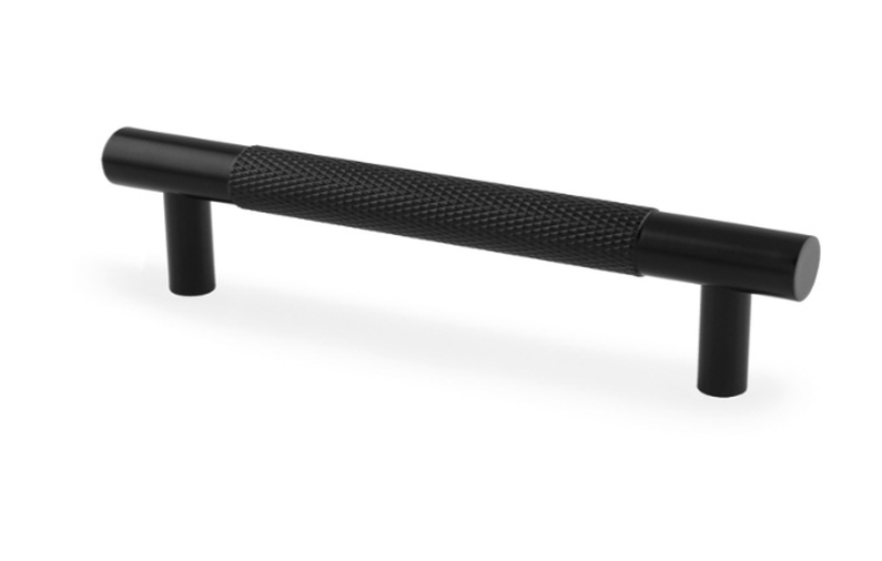 Alexander & Wilks Brunel Knurled T-Bar Cupboard Handle - Black - Centres 96mm Image 1