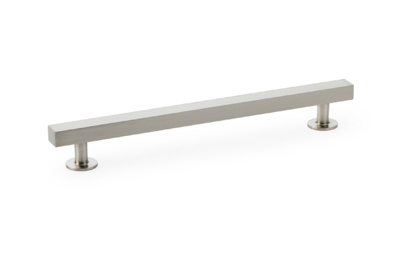 Alexander & Wilks Square T-Bar Cabinet Pull Handle - Satin Nickel - Centres 160mm Image 1