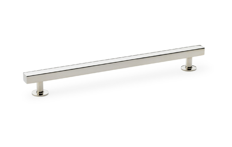 Alexander & Wilks Square T-Bar Cabinet Pull Handle - Polished Nickel - Centres 192mm Image 1