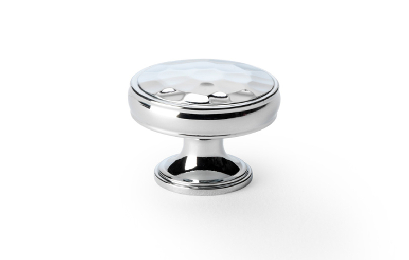 Alexander & Wilks Lynd Hammered Cupboard Knob - Polished Chrome - 32mm Image 1