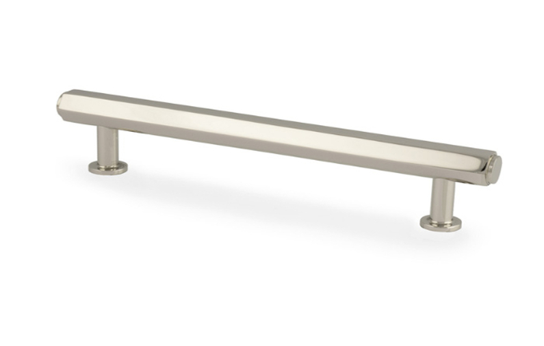 Vesper Hex T-Bar Cabinet Pull-Polished Nickel-128mm C/C Image 1