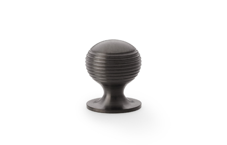 Alexander & Wilks Caesar Cupboard Knob on Round Rose - Dark Bronze PVD - 25mm Image 1