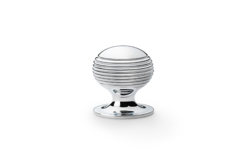 Alexander & Wilks Caesar Cupboard Knob on Round Rose - Polished Chrome - 25mm Image 1