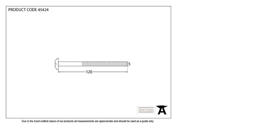 45424 - Dark SS M5 x 120mm Male Bolt (1) - FTA Image 2