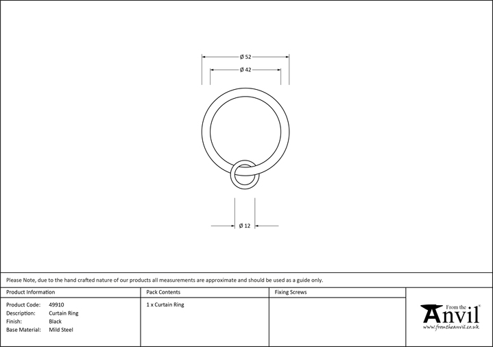 49910 - Black Curtain Ring - FTA Image 2