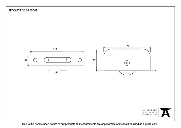 83641 - Antique Pewter Square Ended Sash Pulley 75kg - FTA Image 2