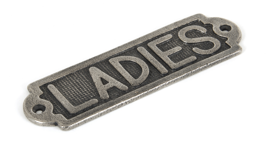 83685 - Antique Pewter Ladies Sign - FTA Image 1