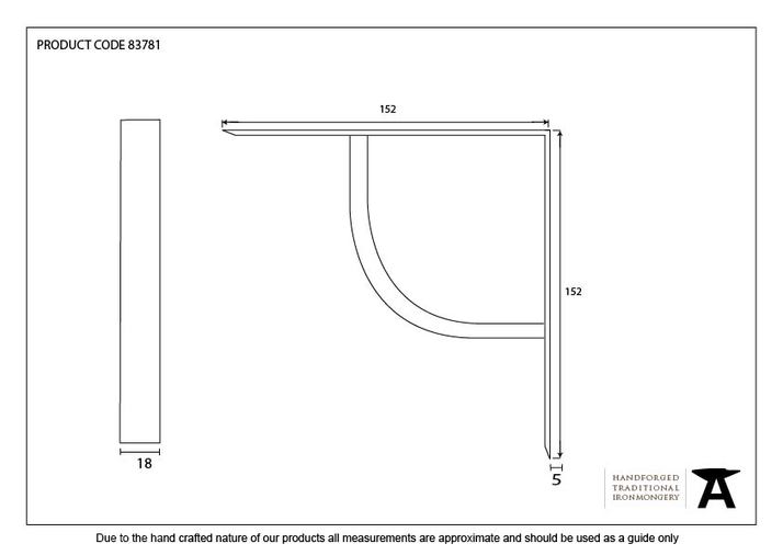 83781 - Beeswax 6'' x 6'' Plain Shelf Bracket - FTA Image 2