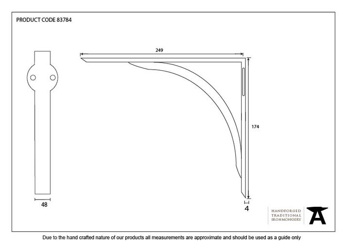 83784 - Black 10'' x 7'' Curved Shelf Bracket - FTA Image 2