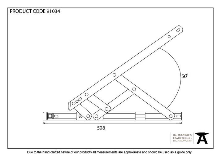 91034 - SS 20'' Defender Friction Hinge - Top Hung - FTA Image 2