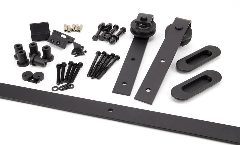 91794 - 100kg Black Sliding Door Hardware Kit (3m Track) FTA Image 1