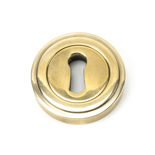 45684 - Aged Brass Round Escutcheon (Art Deco) FTA Image 1
