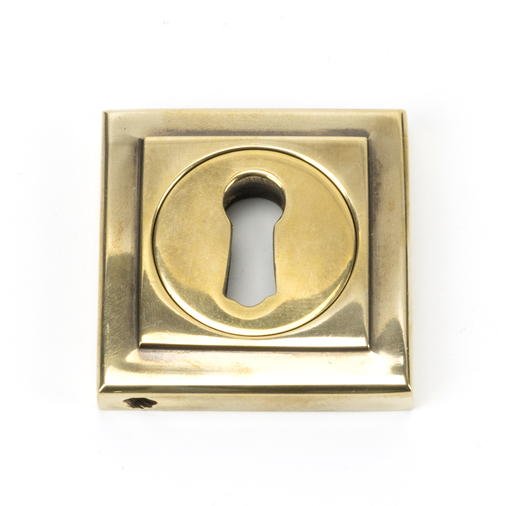 45686 - Aged Brass Round Escutcheon (Square) FTA Image 1
