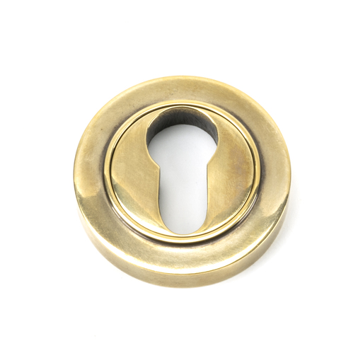 45707 - Aged Brass Round Euro Escutcheon (Plain) FTA Image 1