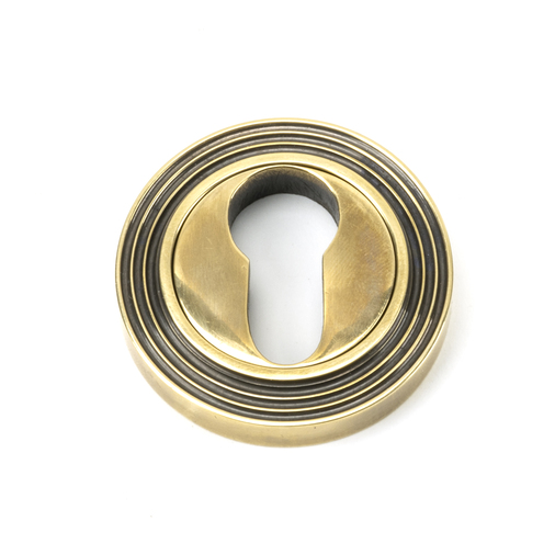 45709 - Aged Brass Round Euro Escutcheon (Beehive) FTA Image 1