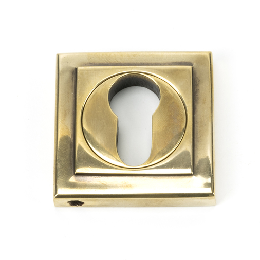 45710 - Aged Brass Round Euro Escutcheon (Square) FTA Image 1