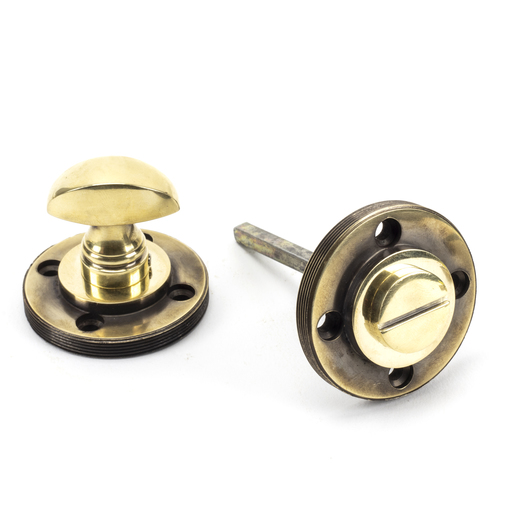 45731 - Aged Brass Round Thumbturn Set (Plain) FTA Image 5
