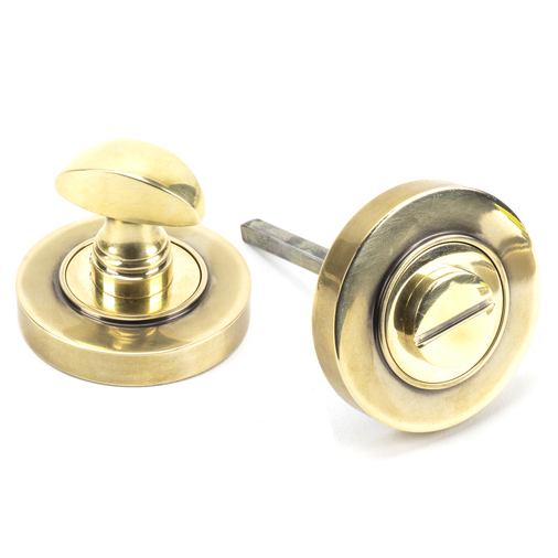 45731 - Aged Brass Round Thumbturn Set (Plain) FTA Image 1