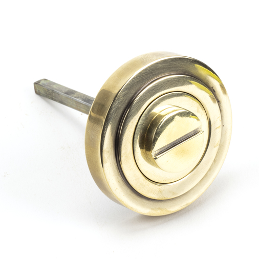 45732 - Aged Brass Round Thumbturn Set (Art Deco) FTA Image 2