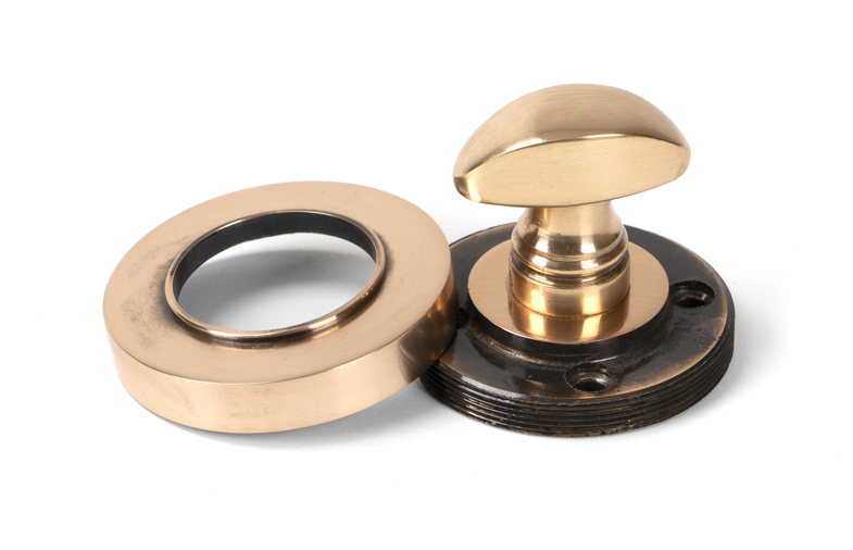 46109 - Polished Bronze Round Thumbturn Set (Plain) - FTA Image 3