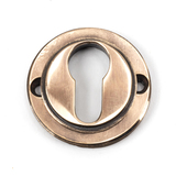 46126 - Polished Bronze Round Euro Escutcheon (Art Deco) - FTA Image 4 Thumbnail